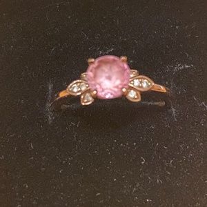 Brilliant Earth Peach Sapphire on Rose Gold Band with Diamond Accents Ring